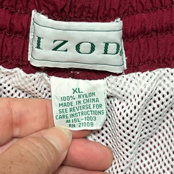 VTG IZOD Mens Striped Swim Trunks Size XL Retro Rugby Nautical Heritage Shorts - Picture 5 of 9